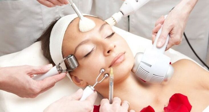 Facial procedures in technique cosmetology for rejuvenation